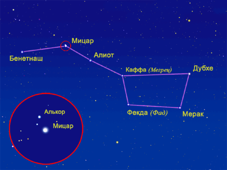 Яркая звезда медведицы. Большая Медведица Созвездие самая яркая звезда. Звезды в созвездии большой медведицы. Большая Медведица название звезд на схеме. Звезды большой медведицы названия.